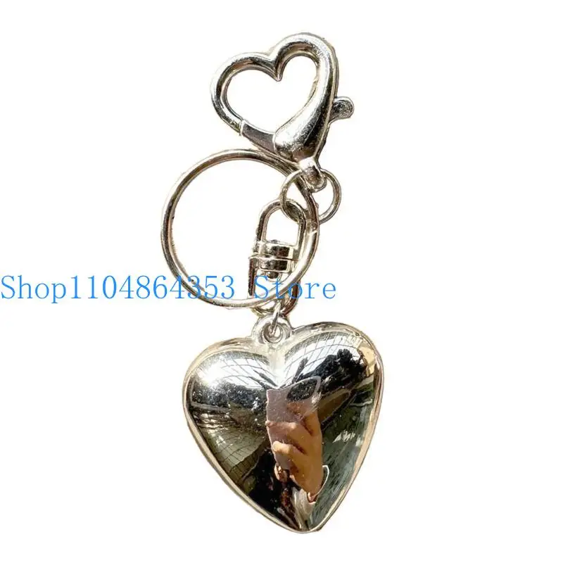 

652F Bowknot Big Heart Pendant Keychain Bag Charm Keys Holder for Purse Handbag Bag