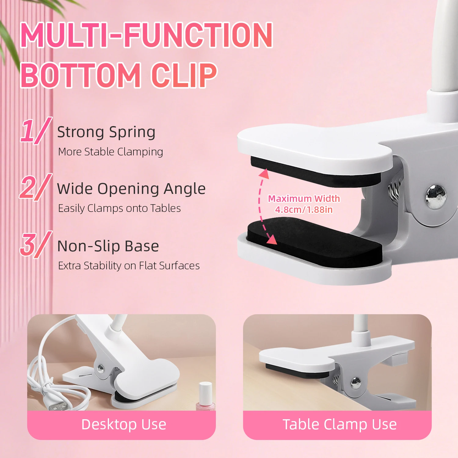 UV LED-licht voor nagellak drooglamp 360 °   Flexibele clip-on bureauclip Mini USB draagbare nageldroger manicure salongereedschap