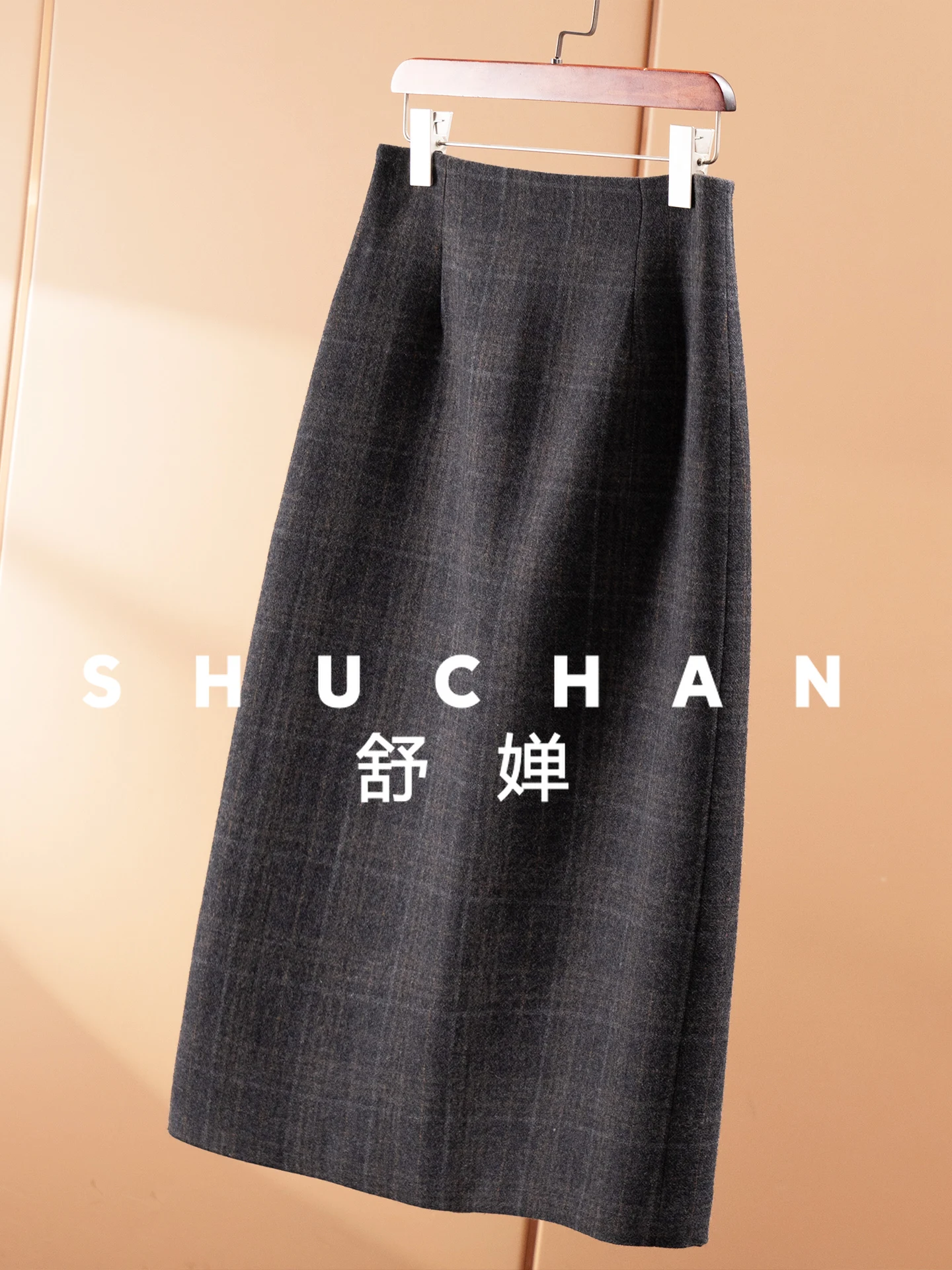 Retro Old Money, English Plaid with Wool Hip-wrapped Woolen Skirt Women 35I3 Faldones Para Mujer Long Skirts for Women