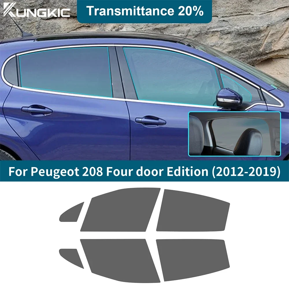 

Для Peugeot 208 2012-2019: Предварительно нарезанная тонировочная пленка для окон, керамическая, с защитой от УФ-излучения, для конфиденциальности, самоклеящаяся.