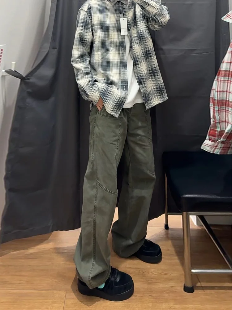 

Military een Men's Slim Fit Casual Work Pants American Loggers Straight Leg Autumn Wearable Trousers Youthful Sle