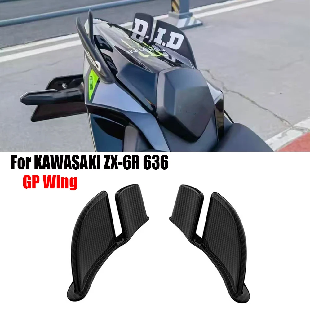 

New style For KAWASAKI ZX-6R ZX-636 Ninja 636 ZX-6R ZX-636 2019-2025 Motorcycle Winglets Accessories Panels Tail Fixed GP Wing