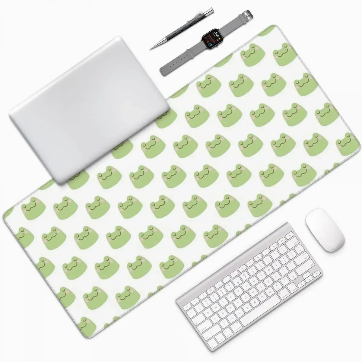 

KAWAII GREEN FROG Large Mouse Pad Computer Keyboard Mouse Mat Gaming PC Laptop Desk Mat Office Accessories Table Mats