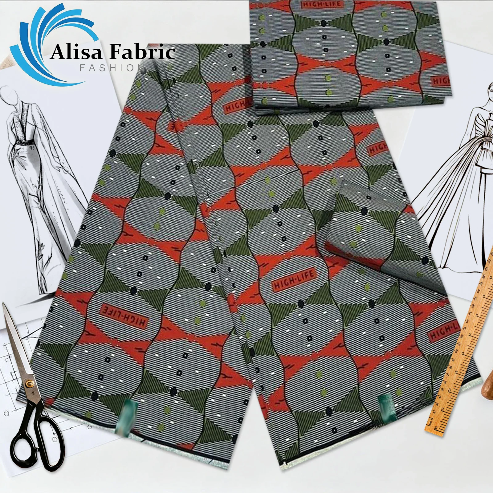 

2025 New style African wax fabric high quality 6yards 100%cotton nigerian fabric for party dress