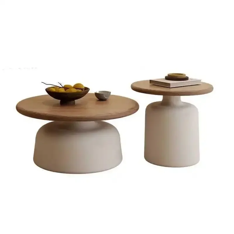 

Cream wind solid wood coffee table, small living room, simple and modern Internet celebrity side table