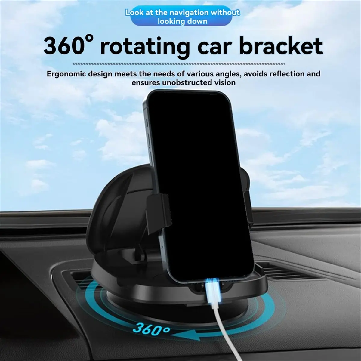 Promotion Universal Car Phone Holder Upgraded Multifunctional 360° Rotating Car Dashboard Anti-Slip Pad Mat Phone Holder Car