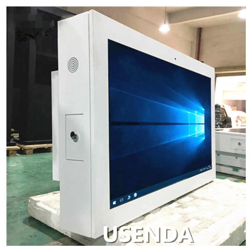 Spedizione gratuita 55 pollici montaggio a parete 3500 nit Android wireless IP65 display pubblicitario TV esterna impermeabile