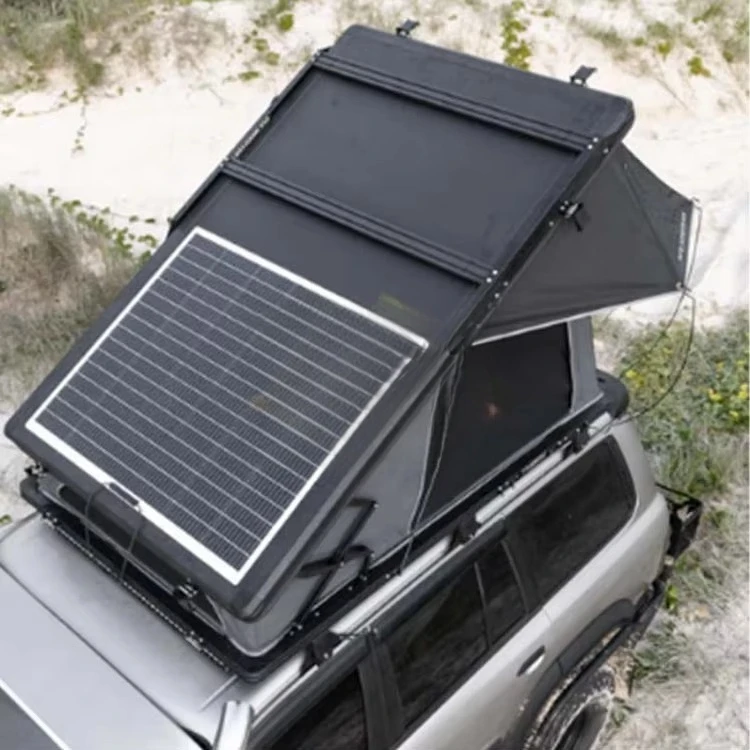 4X4 4wd large 4 people camping tent electric hard top car roof tent with sunroof shoe bag cotton hard shell roof tent