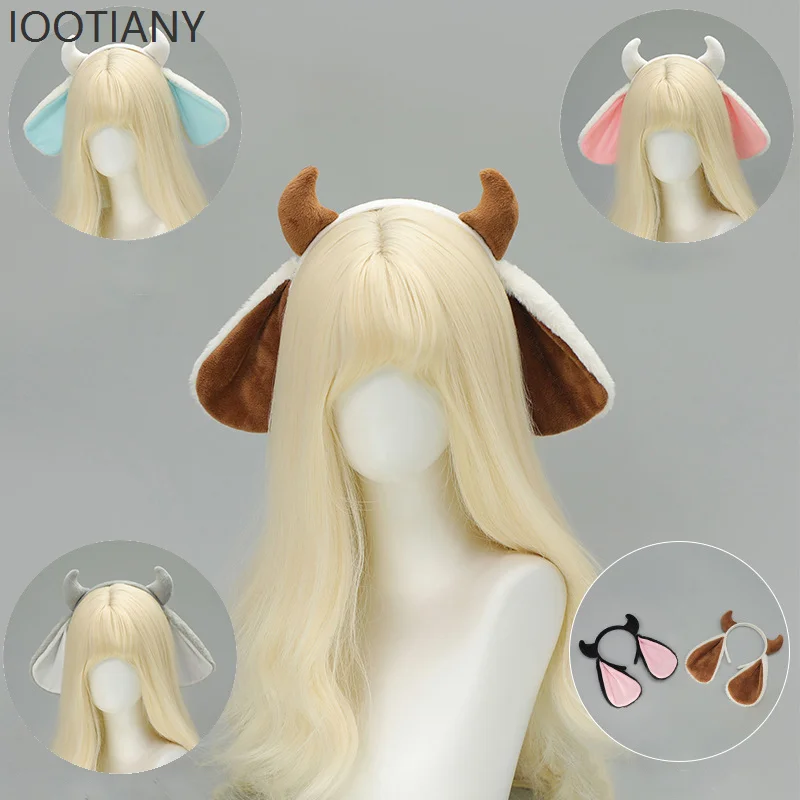 Women's Lolita Plush Sheep Horns Sheep Ears Headband Cute Animal Headdress Cosplay Party Performance Costume Dress Up Props