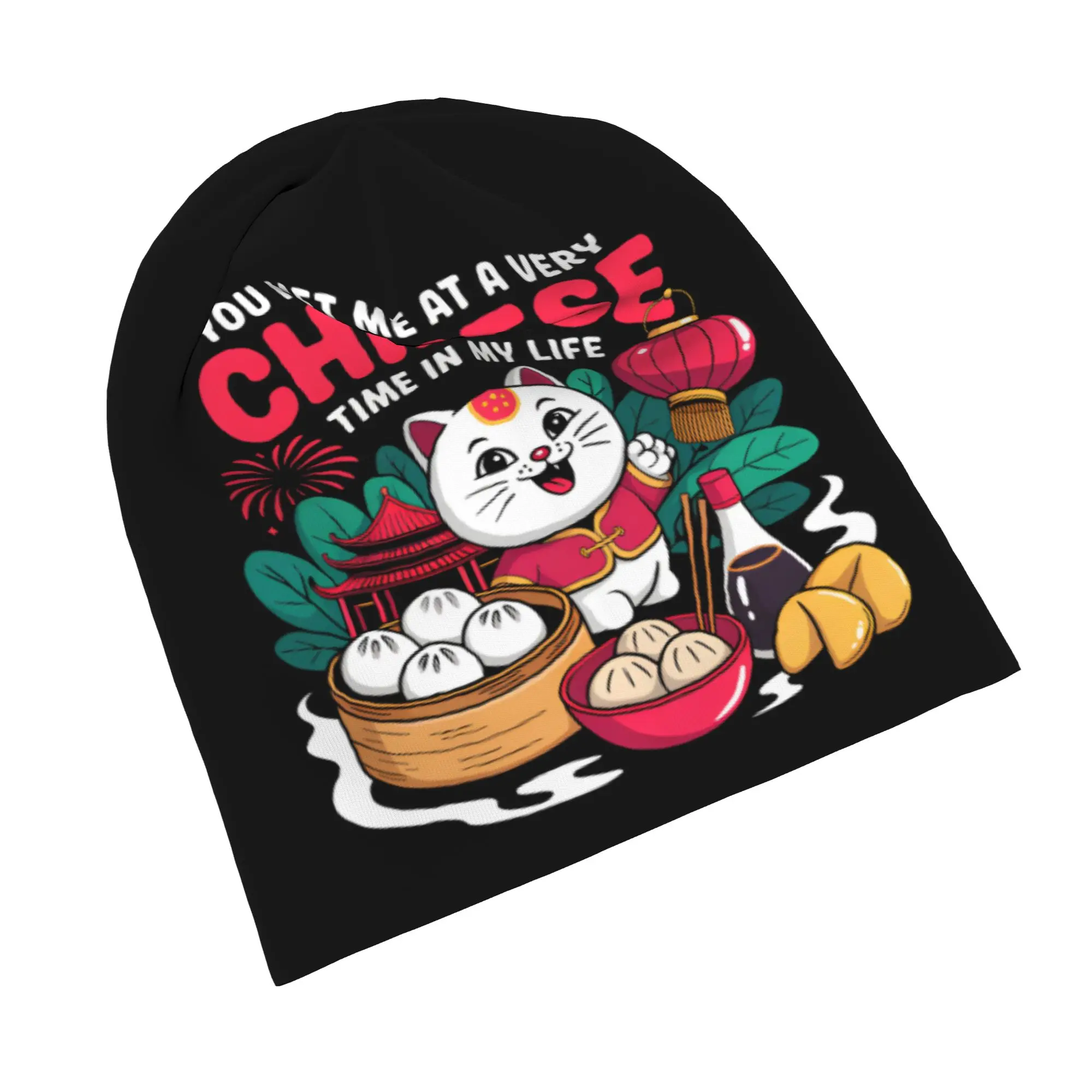 you met me at a very chinese time in my life  Skullies Beanies Hat Cat Caps Warm Thermal Elastic Bonnet Hat
