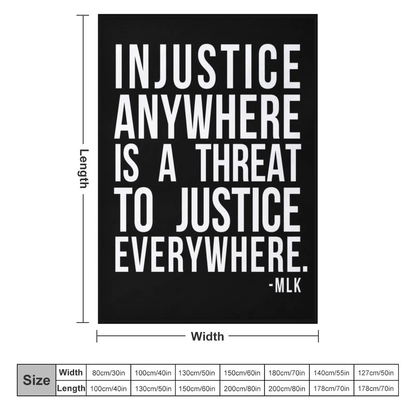 Injustice Anywhere Is A Threat To Justice Everywhere Throw Blanket Large Camping Blankets