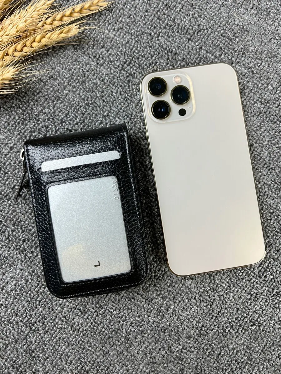 

Litchi Embossed Hot Minimalist Modern Fashion Travel Bank Pocket Wallet Casual Clutch Multi Layer Card Id Card Cash Compartment