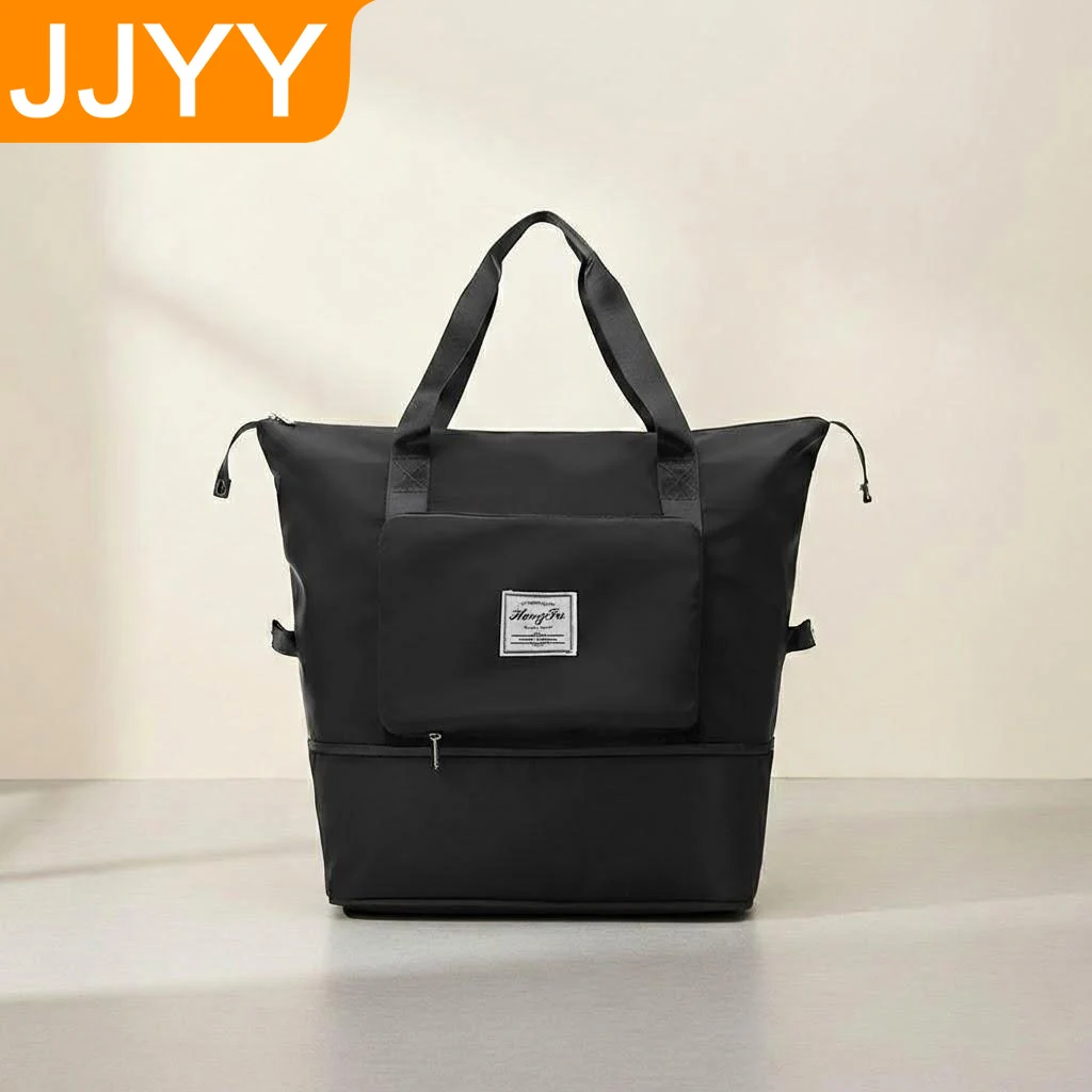 

Large Capacity Foldable Travel Bag Waterproof Carry On Wet Dry Separation Fixed Strap Durable Lightweight Luggage Tote