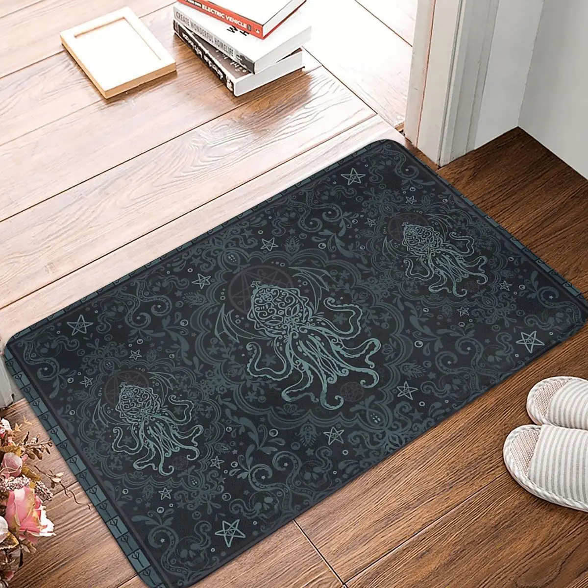 Cthulhu Mythos HP Lovecraft Horror Great Old Ones Kitchen Non-Slip Carpet Cool Flannel Mat Welcome Doormat Home Decor Rug