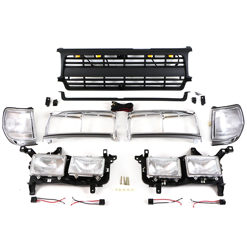 Кронштейны хромированные для фар и решетки радиатора, подходят для LandCruiser LC80 FJ80 1990-1997