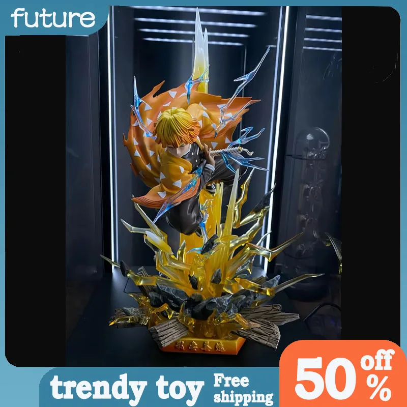 

Фигурка Аниме «Истребитель демонов» Агацума Зеницу, 30 см, светящаяся, с двумя головами, статуэтка, модель, украшение, праздничный подарок, игрушка