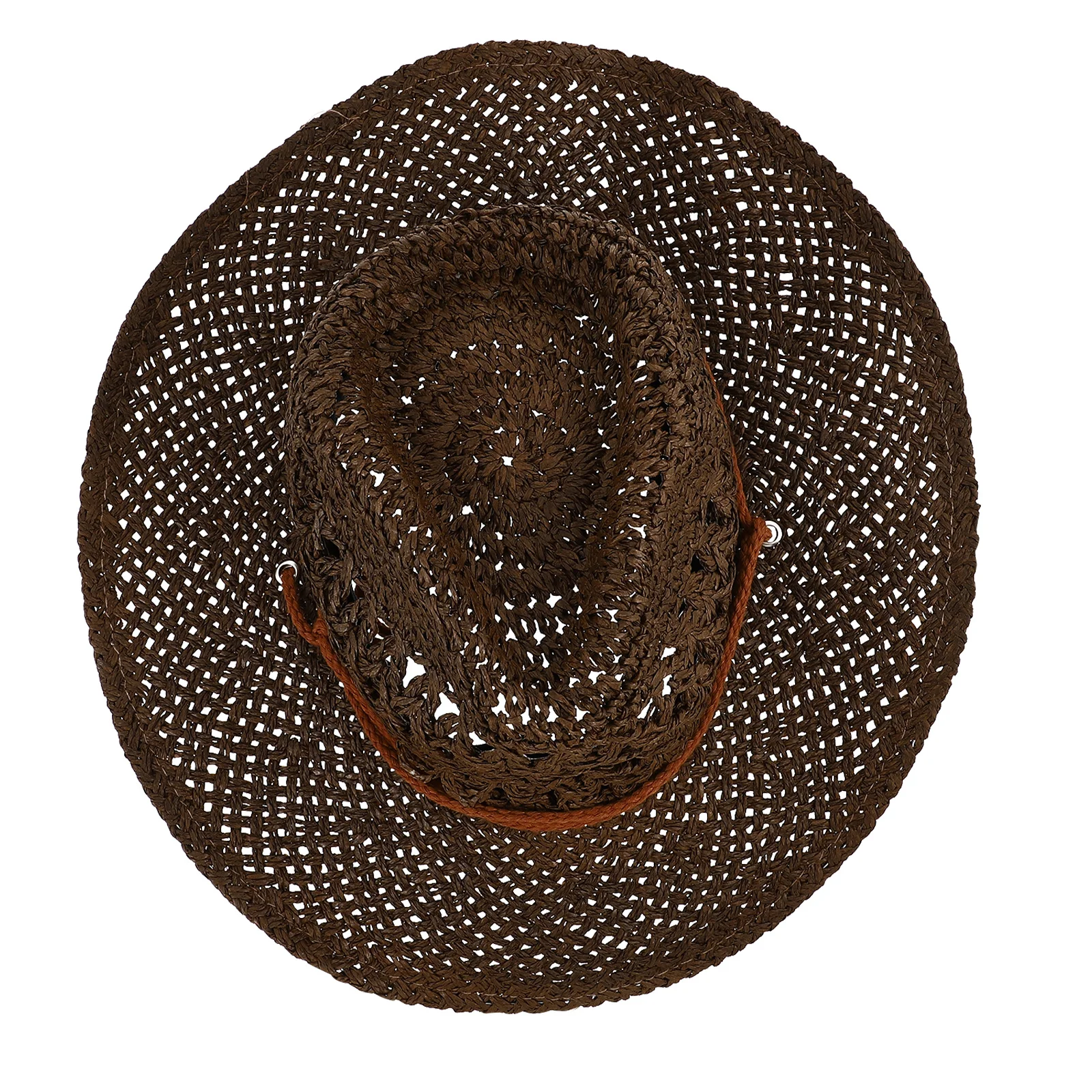 

1Pcs Sun Protection Straw Hat Western Style Wide Brim Beach Summer Hat Curved Tapered Portable Breathable Sun Protection Cap