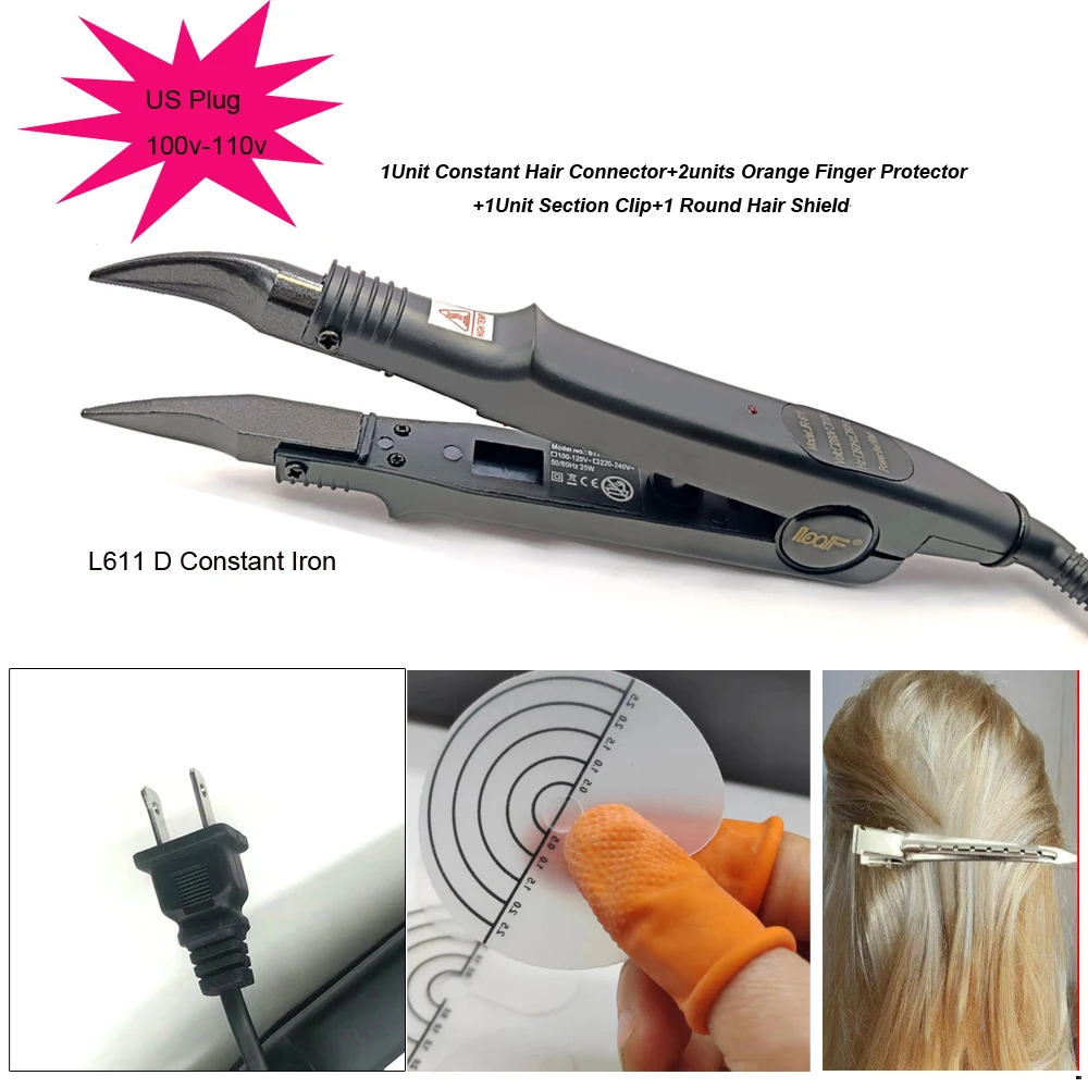 1Pc Hair Connector US Plug 110v Hair Extension Tools Hair Extension Bonding Tool Professional Flat Shape Fusion Hair Extension