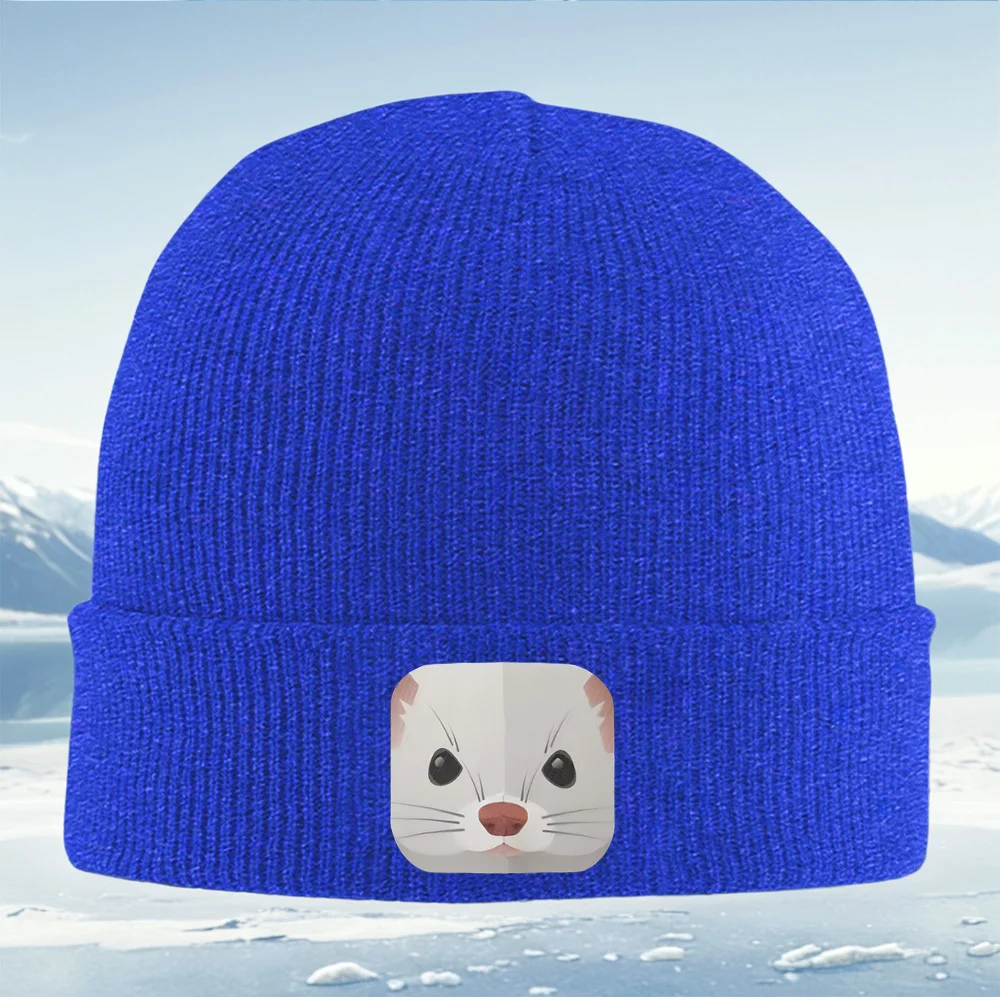 Cara de Gato Blanco exadala ojos Nariz Herren Damen Unisex Shirt de Punto Gorro Jersey gorra invierno térmico Hieido Nav