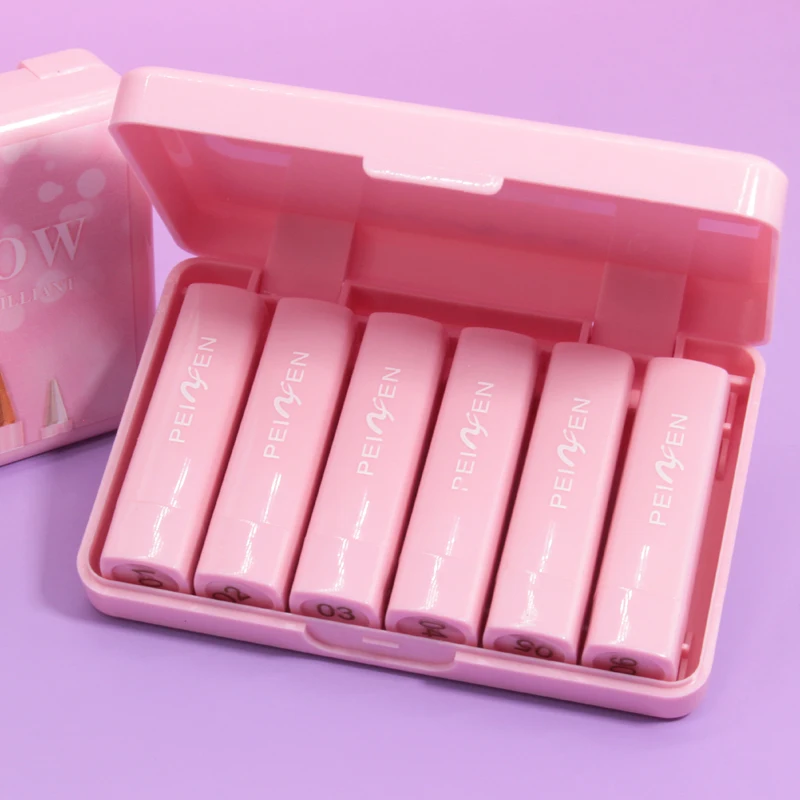 Juego de sombra de ojos brillante, 6 colores, con textura sedosa, resistente al agua, maquillaje de larga duración, resaltador de punta puntiaguda, lápiz de sombra de ojos