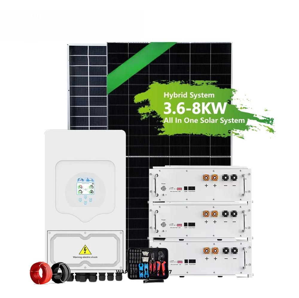 Whayo Hybrid Deye Inverter Solar Energy System 3KVA 3.6KVA 5KVA 8KVA Solar Power System Full Set with Lithium Battery