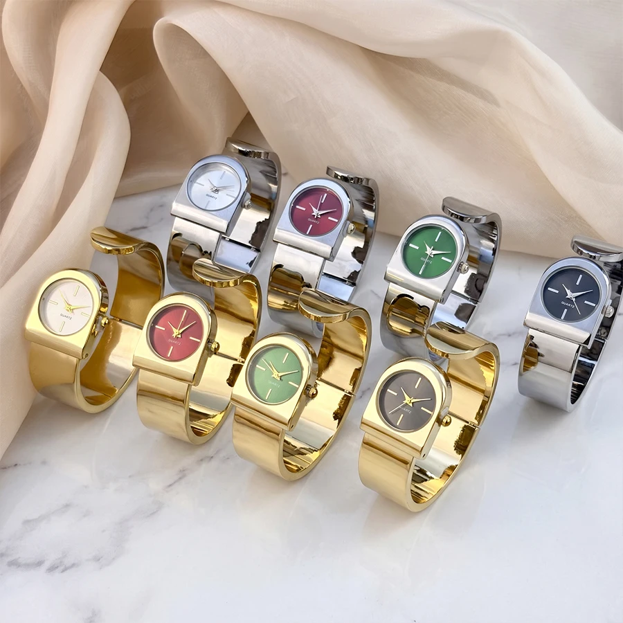 Big Ben Series Round Dial Elegant Half-Open Bangle Wrist Watch for Women