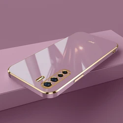For OPPO A91 Case Luxury Square Plating oppo Reno3 Phone Case CPH2043 CPH2001 CPH2021 Case ShockProof Silicone Back Cover Fundas