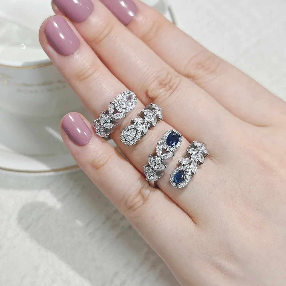 Fashion Engagement Women Delicate Silver Color Cute Ring Wedding Ring Bling Elegance Luxury Special Moonso R7890