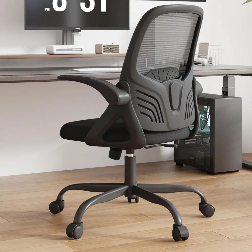 Chaise de Bureau Ergonomique à Dossier Haut, avec Support Lombaire Réglable, pour Ordinateur de Bureau à Domicile, Recommandé