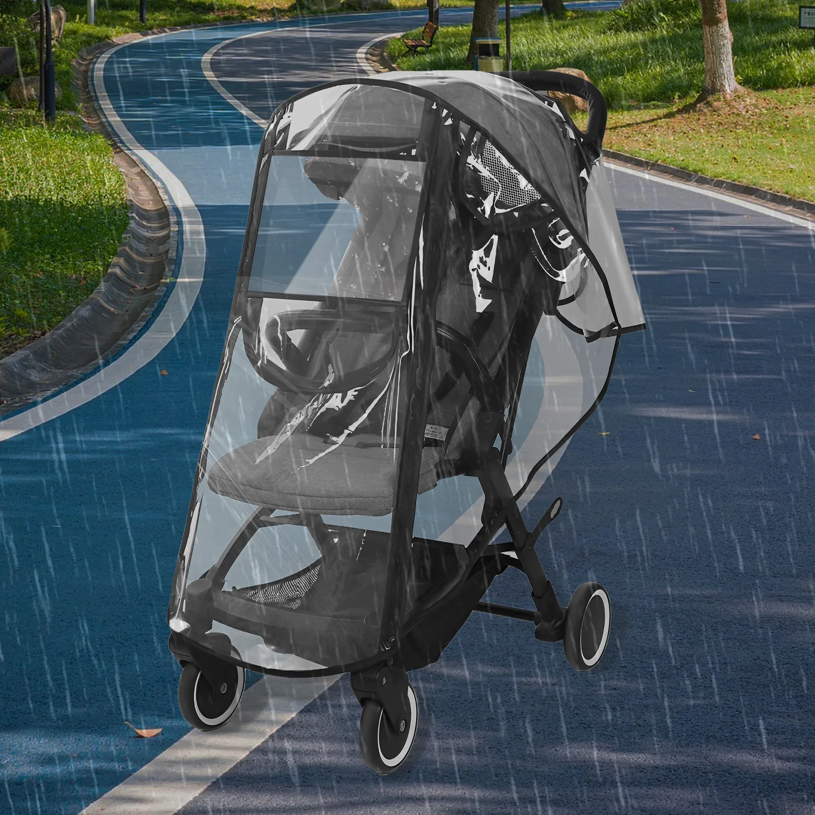Neue EVA Kinderwagen Regen Abdeckung Staub Proof Doppel-reißverschluss Infant Auto Regen Abdeckung Atmungsaktive Winddicht Abdeckung Für Outdoor Reise