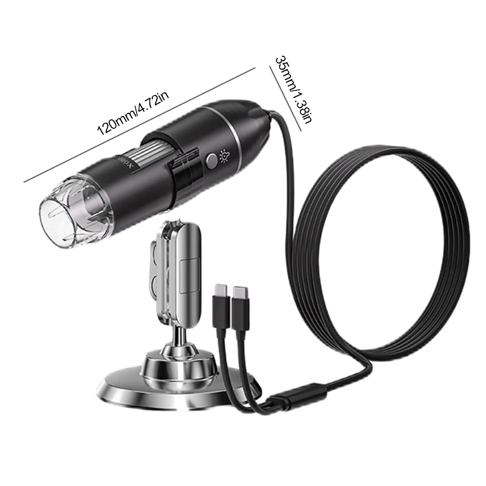 Microscópio digital 1600X 8 LED Ampliação Endoscópio Zoom Microscópio digital para avaliação de joias Vídeo para IOS Android
