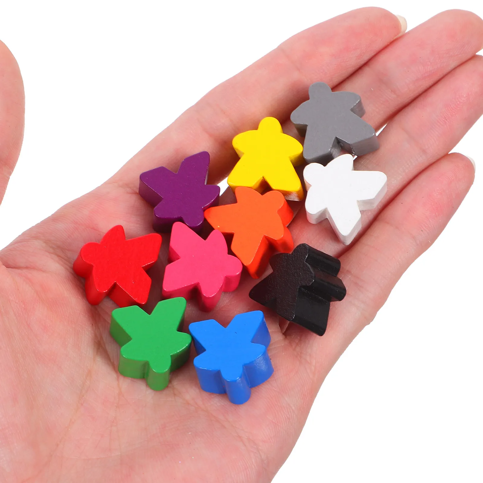 

100Pcs Colored Wood Game Pieces Mini People Chess Meeples Replacement Family Board Classroom Tokens People Figurines