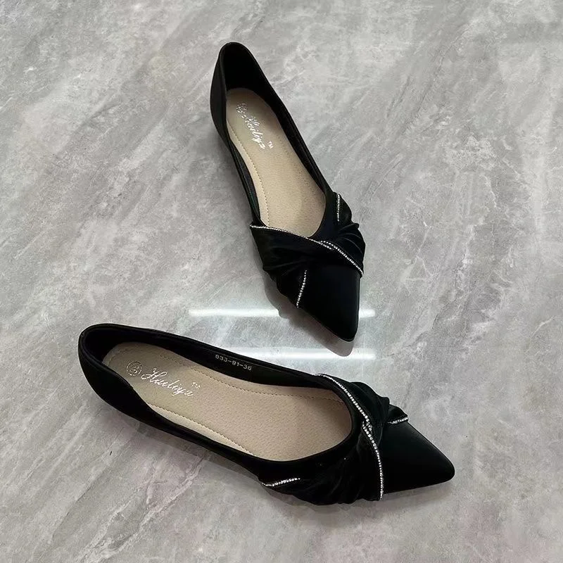 Flat shoes women's pointed hea - Leatherwork In French ulasan dan harga