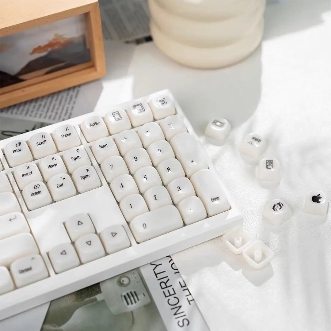 138 Keys Misty Through Ceramic Keycap Cute Keycaps MOA Profile PC Key Cap for MX Switch 64 68 75 87 Mechanical Keyboard