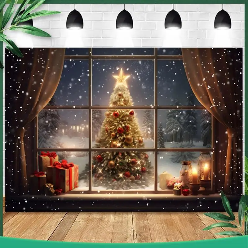 (جديد) 210X150 سنتيمتر عيد الميلاد خلفية القماش شجرة عيد الميلاد ندفة الثلج الطرف الديكور الأطفال التصوير خلفية القماش #1