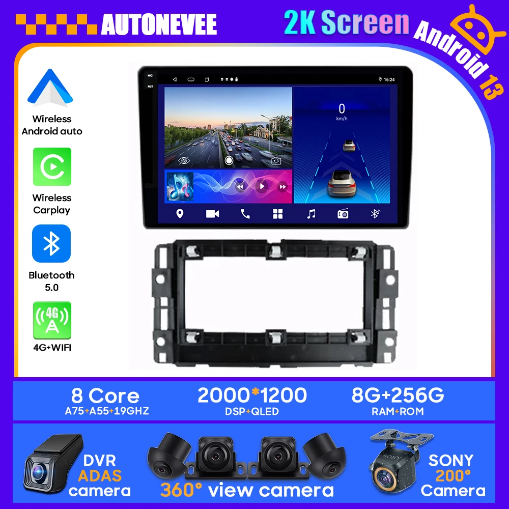 

For Chevrolet Avalanche Impala Tahoe Traverse 2007 - 2016 Android 13 Car Radio Multimedia Player GPS Wireless Carplay Android