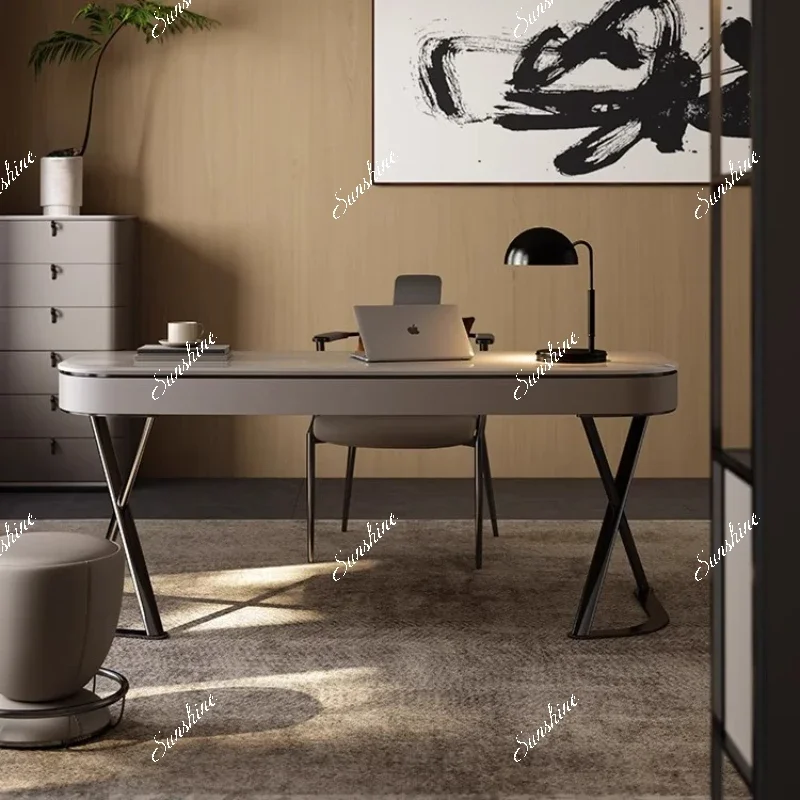 Italian minimalist desk and chair solid wood bedroom light luxury modern writing desk