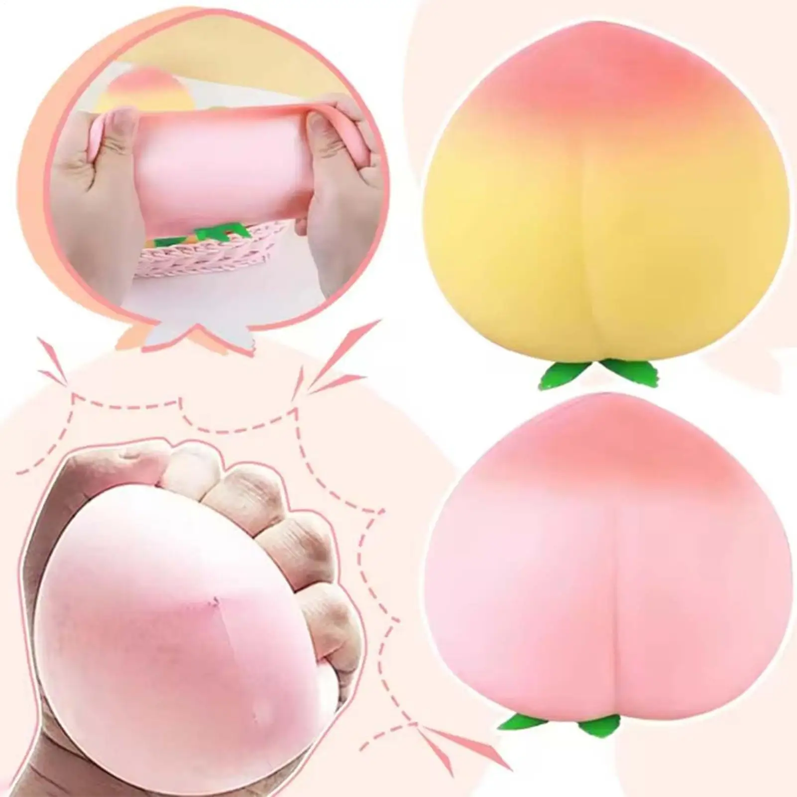 Slow Rising Squeeze Toys Peach Fidget Sensory Toy Novelty Game for Birthday Holiday Party Classroom School Prize Spring Gift