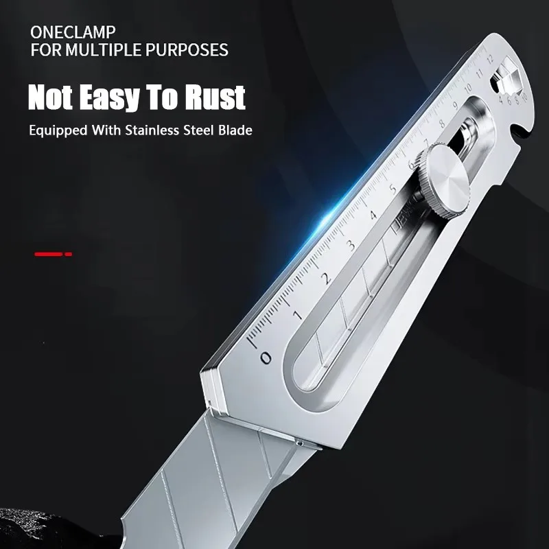 حامل سكاكين مفيد لورق الحائط من الفولاذ المقاوم للصدأ ، 6 في 1 ، متين ، قطع سريع ، قفل يدوي ، قبضة مريحة