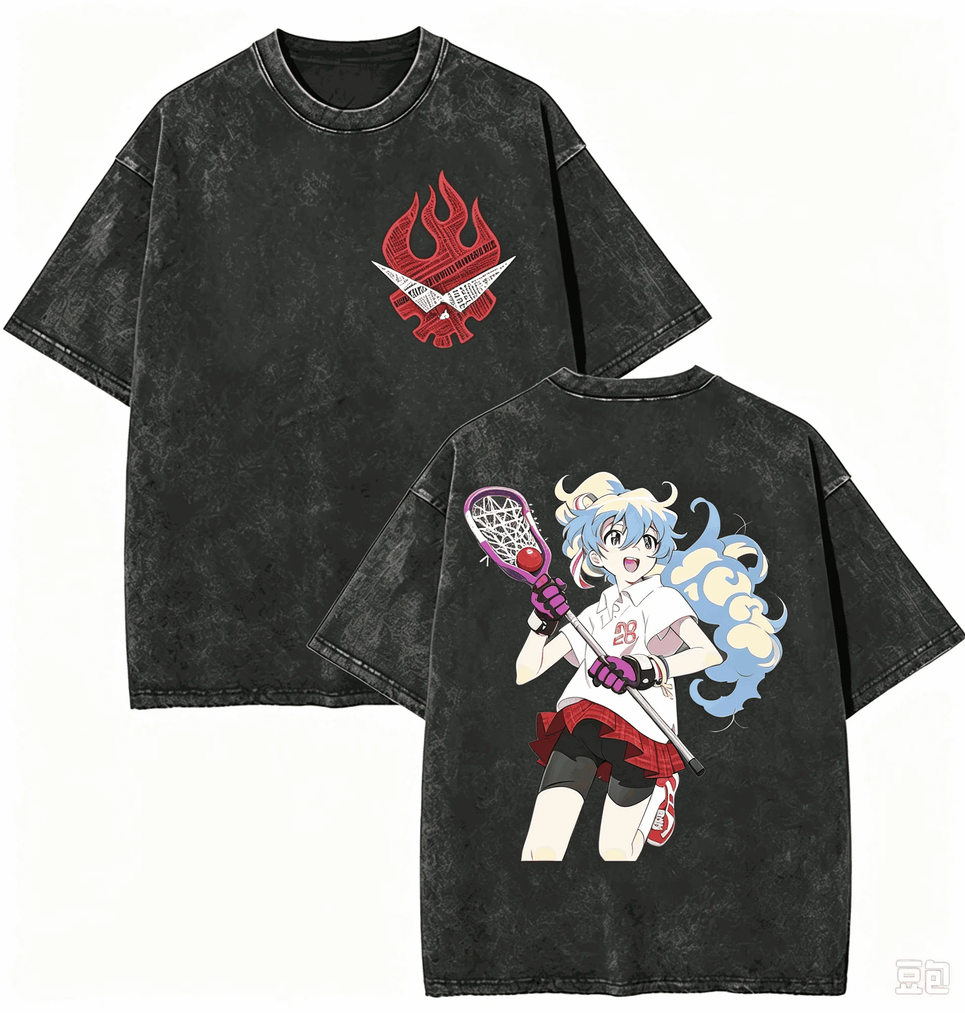 Tengen Toppa Washed T-shirt Oversized Unisex Print T-shirts for Men Women Fashion Hip Hop Street high quality Vintage Loose soft