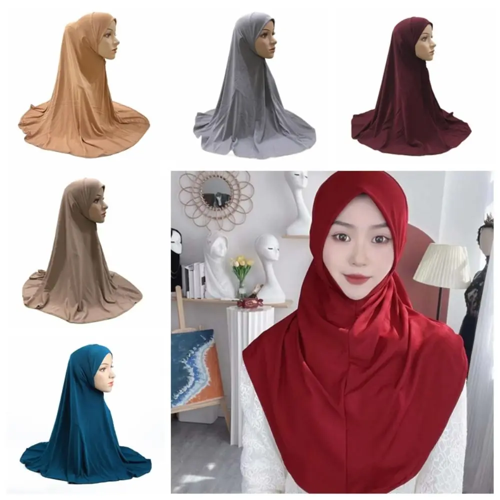 Full Cover Muslim Headscarf Head Cover Shawl Wrap Neck Islamic Underscarf Turban Caps for Women Simple Muslim Hijab Scarf Hats