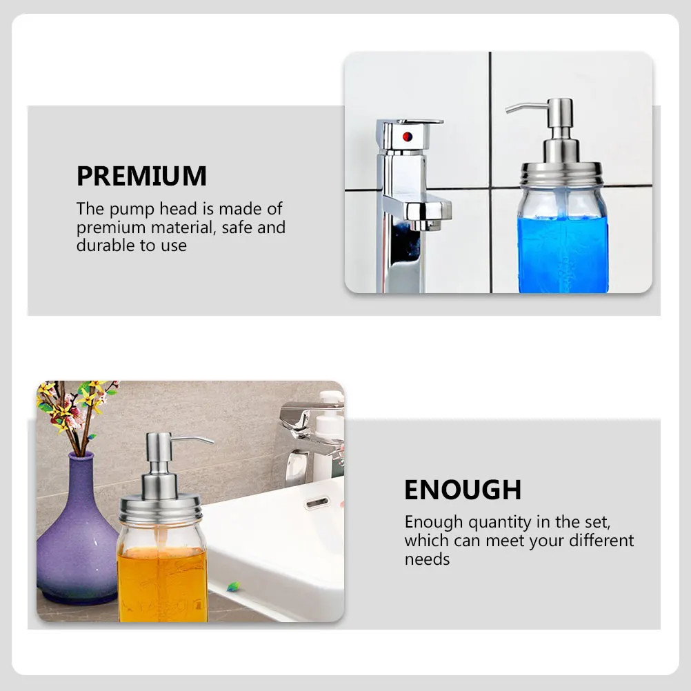 

3Pcs Stainless Steel Bottle Pump Head Replacement Nozzle for Pressing Hand Soap Lotion Dispenser Pump Accessory