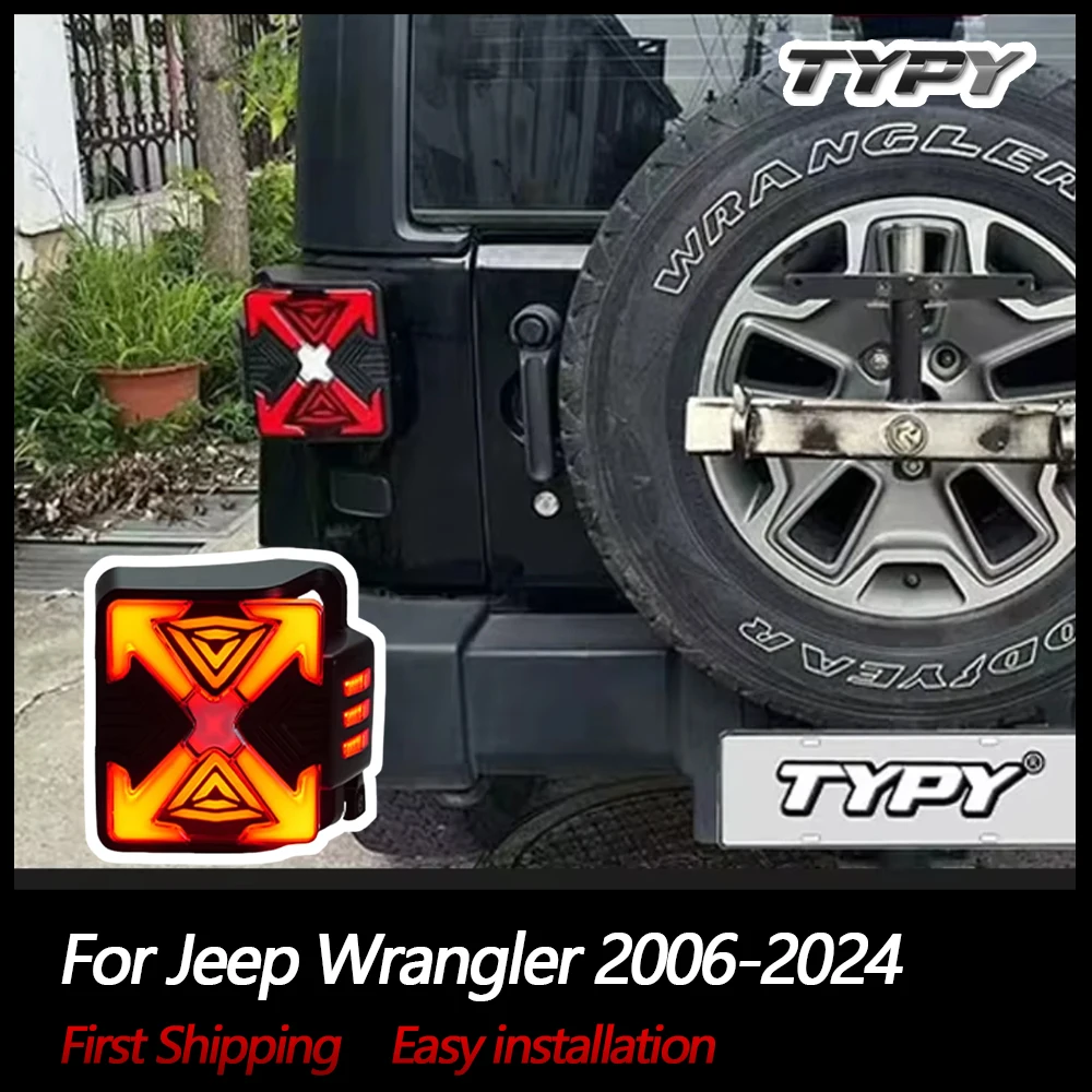 

TYPY автомобильные задние фонари для Jeep Wrangler 2006-2024 светодиодные автомобильные задние фонари дневные ходовые огни динамические указатели поворота