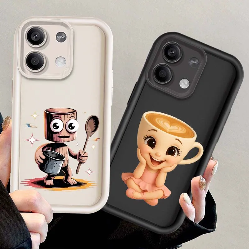 Fashion Anime Character Design Cover For Xiaomi Redmi Note 14 13 12 Pro Max Turbo Speed 5G 4G Soft Eye Ladder Phone Case