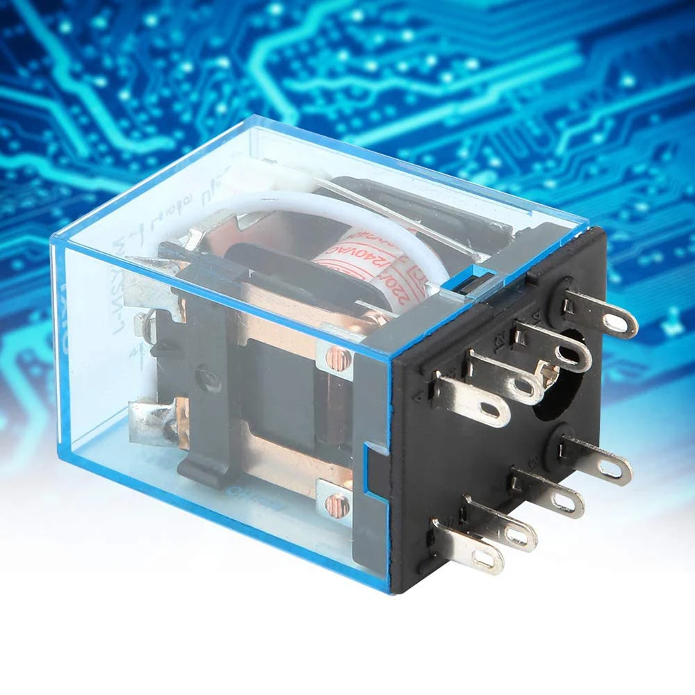 MY2N J 8 Pin Relay 240V AC Coil with Silver Contacts Large Load Capacity Transparent Case for Easy Observation
