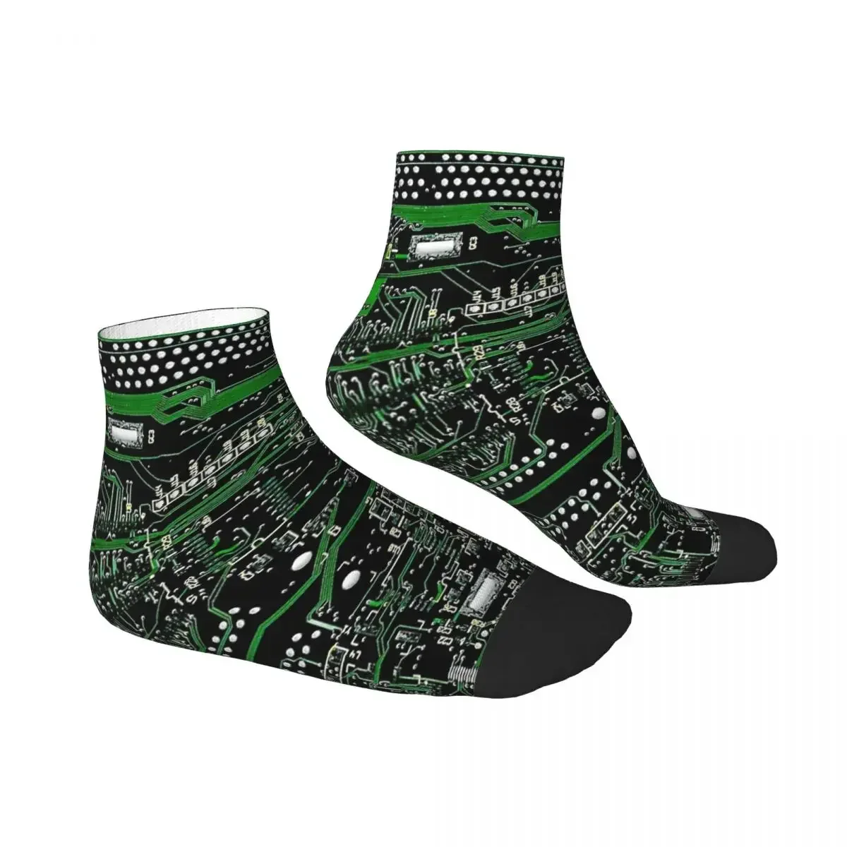 Calcetines verdes con placa de circuito, medias Harajuku de alta calidad, calcetines para todas las estaciones, accesorios para regalo de cumpleaños para hombre y mujer