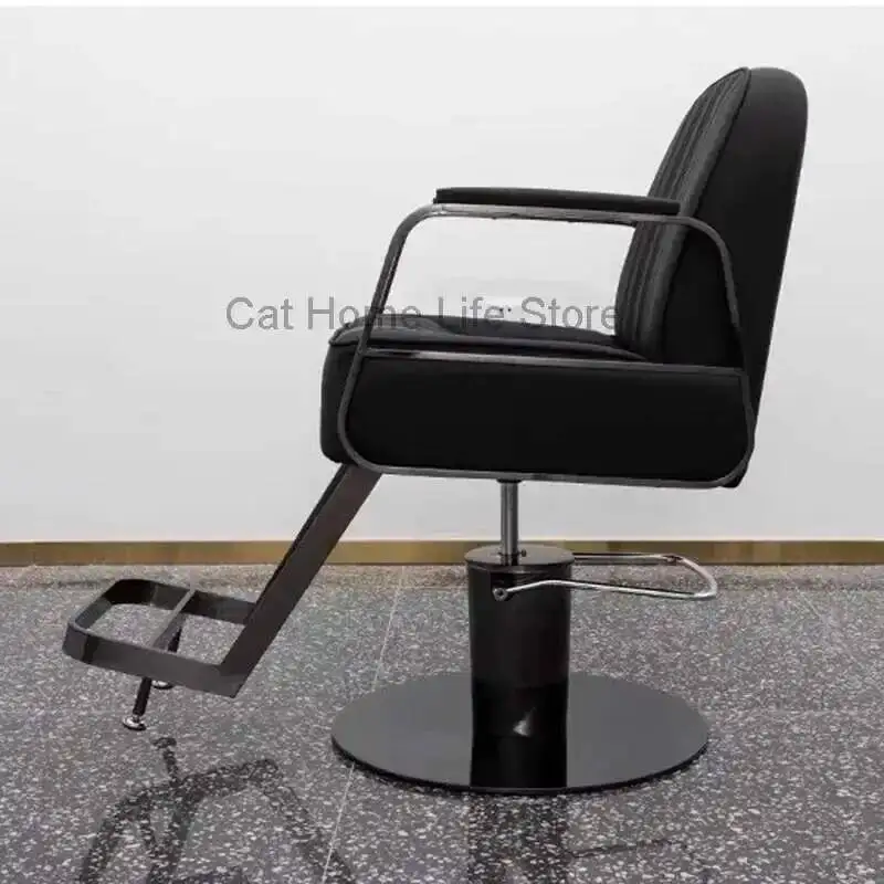 

Chair With Wheels Chairs for Hairdressing Salon Red Barber Reclining Hairdresser Shampoo Spa Pedicure Cover Leather Professional