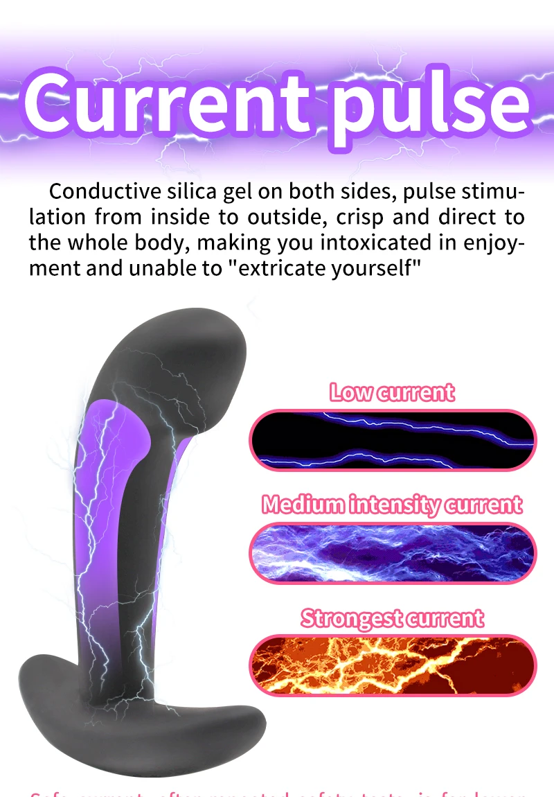 Taser Electro Shock Anal Dildo Vagina Butt Plug Jump Eggs Electric Prostate Clit Stimulator Vibrator SM Anal Sex Men Women Toys