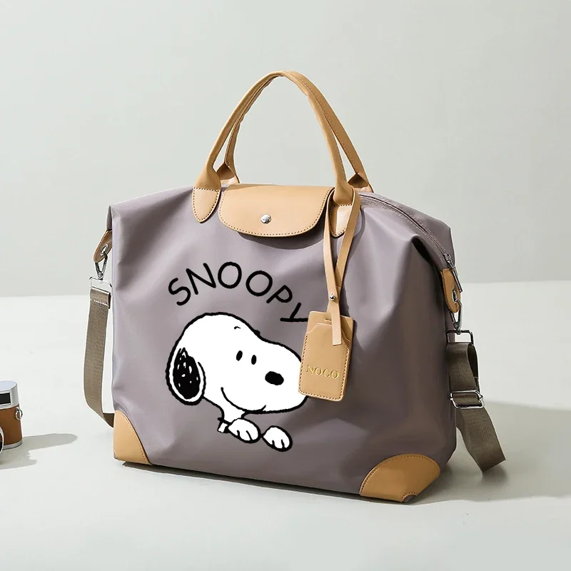 Snoopy กระเป๋าสะพายไหล่แฟชั่นความจุขนาดใหญ่กระเป๋าออกกําลังกายแบบพกพาสาวกันน้ําว่ายน้ํากีฬากลางแจ้งเดินป่าตั้งแคมป์กระเป๋าถือ