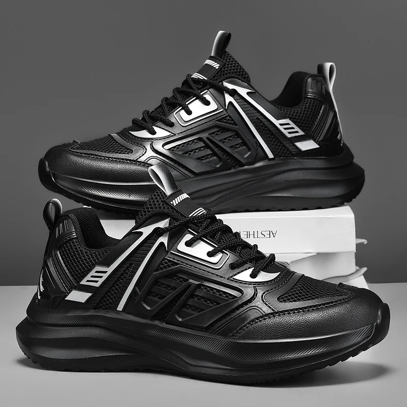 

Мужские модные повседневные спортивные кроссовки, верхняя дышащая сетчатая ткань, нескользящая подошва из искусственной кожи, шнурки с низким вырезом, подходят для отдыха, бега и активного отдыха, подходят для всех сезонов